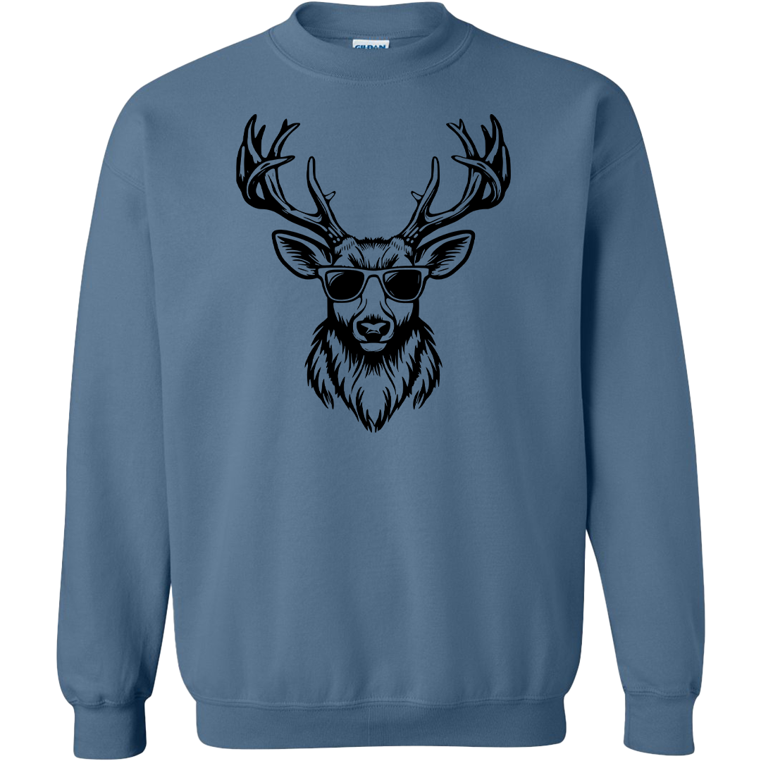 Cool Deer Adult Crew Neck Sweatshirt
