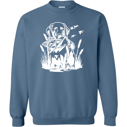 Duck Hunting Dog Adult Crew Neck Sweatshirt