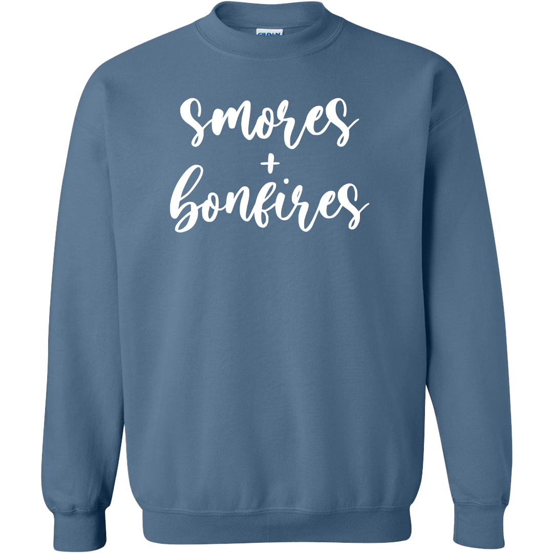 S'mores And Bonfires Adult Crew Neck Sweatshirt