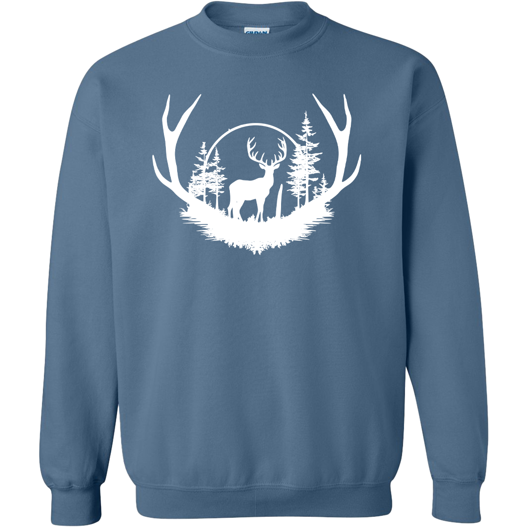 Deer Head Adult Crew Neck Sweatshirt