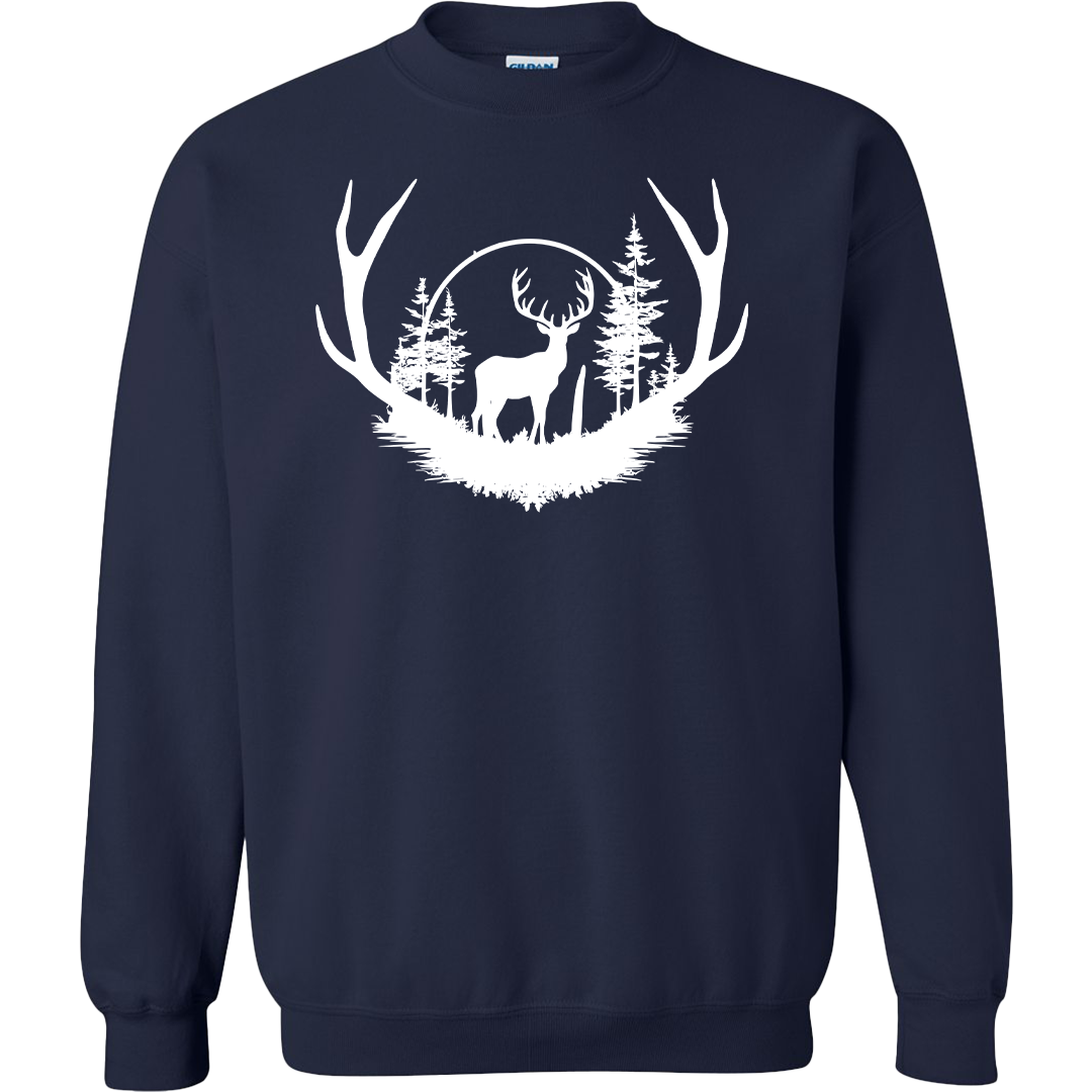 Deer Head Adult Crew Neck Sweatshirt