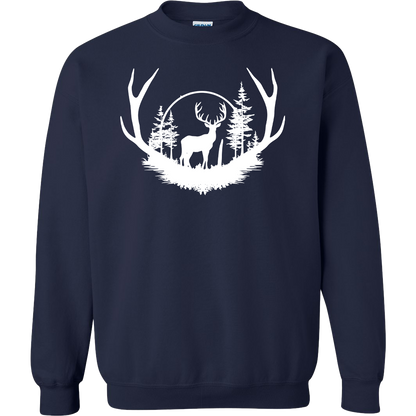 Deer Head Adult Crew Neck Sweatshirt