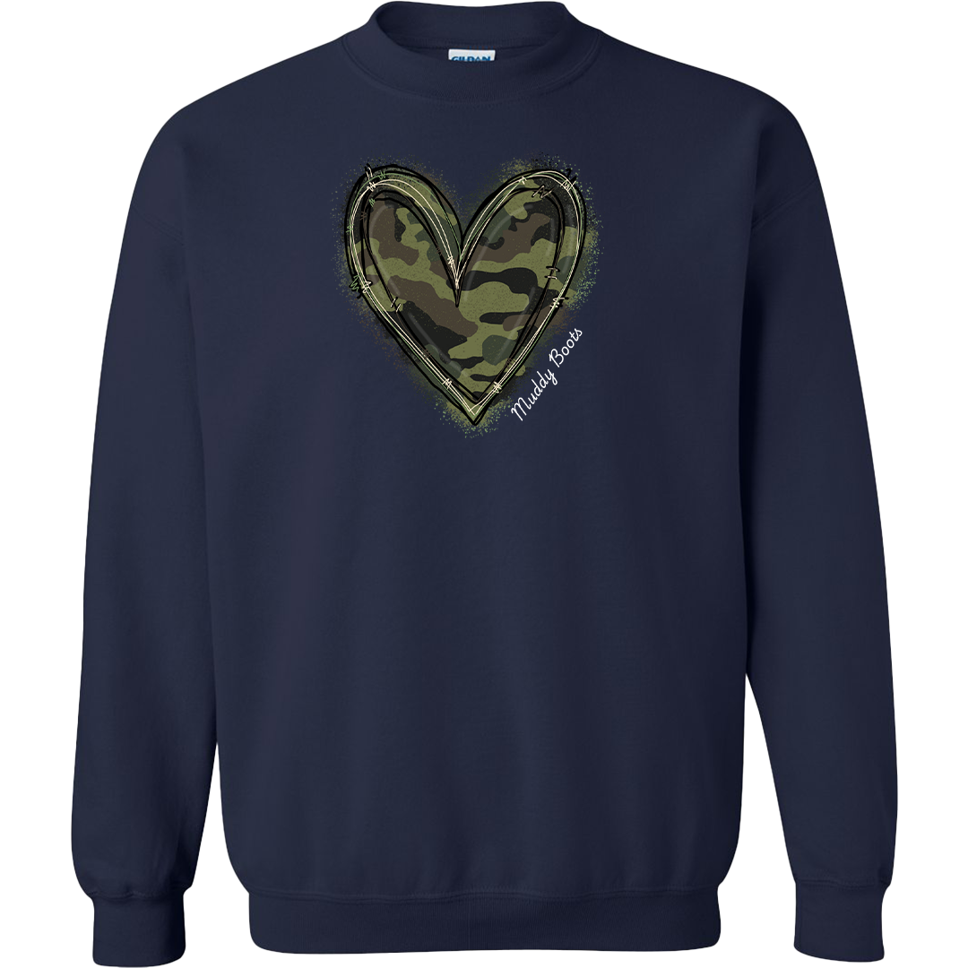 Hidden Heart Adult Crew Neck Sweatshirt