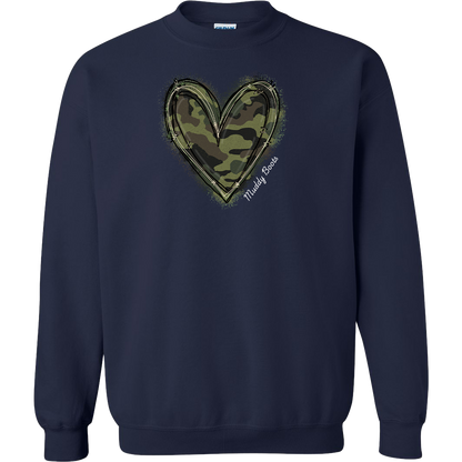Hidden Heart Adult Crew Neck Sweatshirt