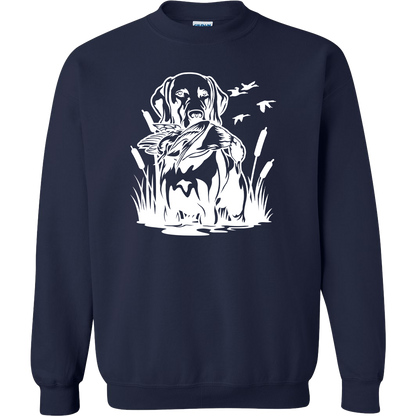 Duck Hunting Dog Adult Crew Neck Sweatshirt