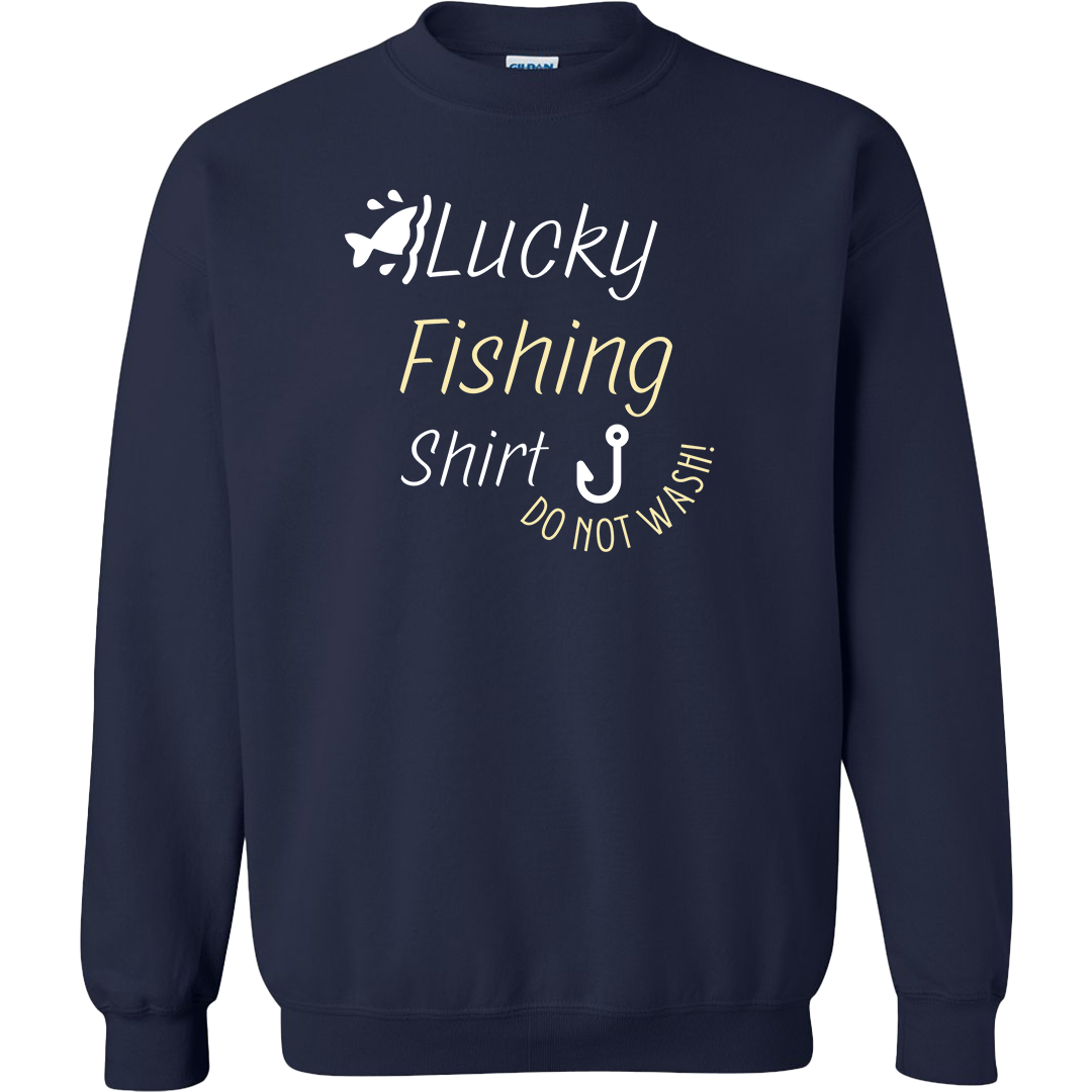 Lucky Fishing Shirt Adult Crew Neck Sweatshirt