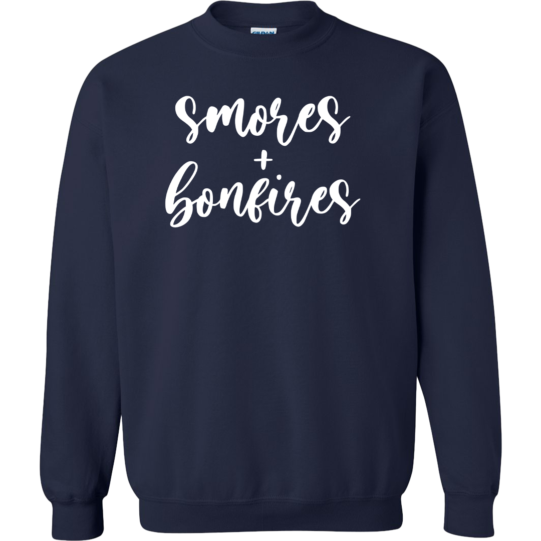 S'mores And Bonfires Adult Crew Neck Sweatshirt