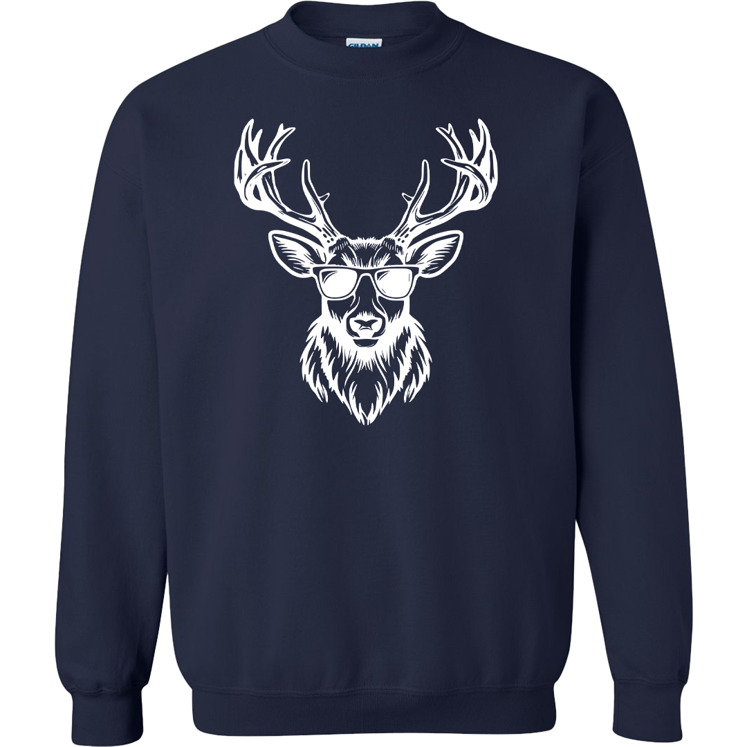 Cool Deer Adult Crew Neck Sweatshirt