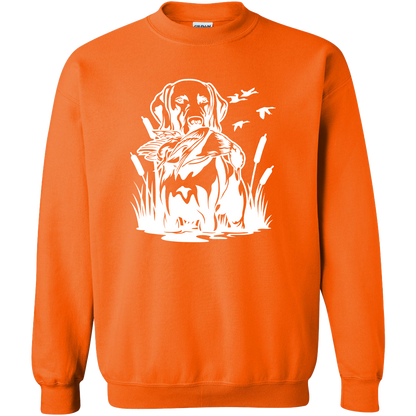 Duck Hunting Dog Adult Crew Neck Sweatshirt