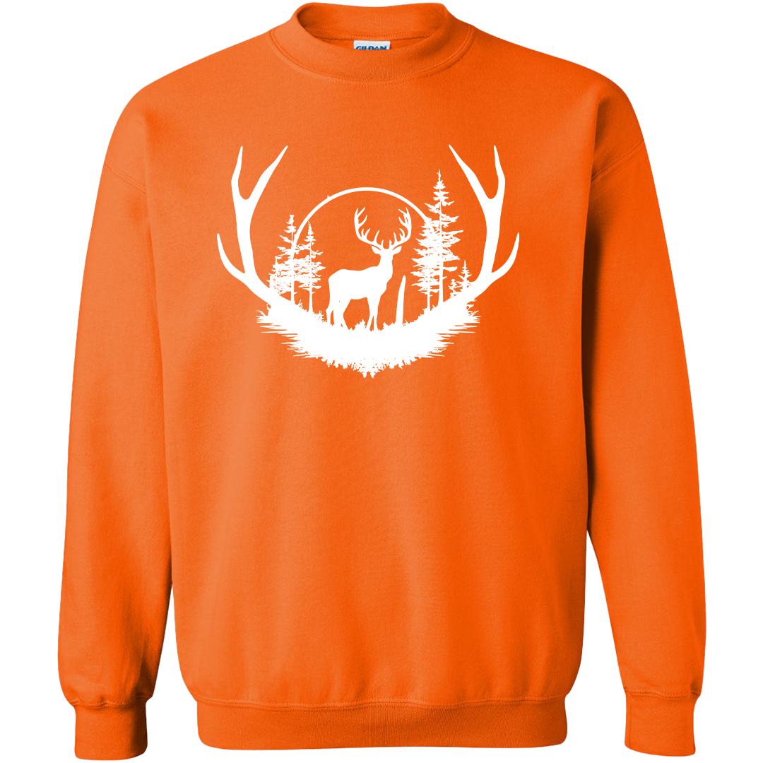 Deer Head Adult Crew Neck Sweatshirt