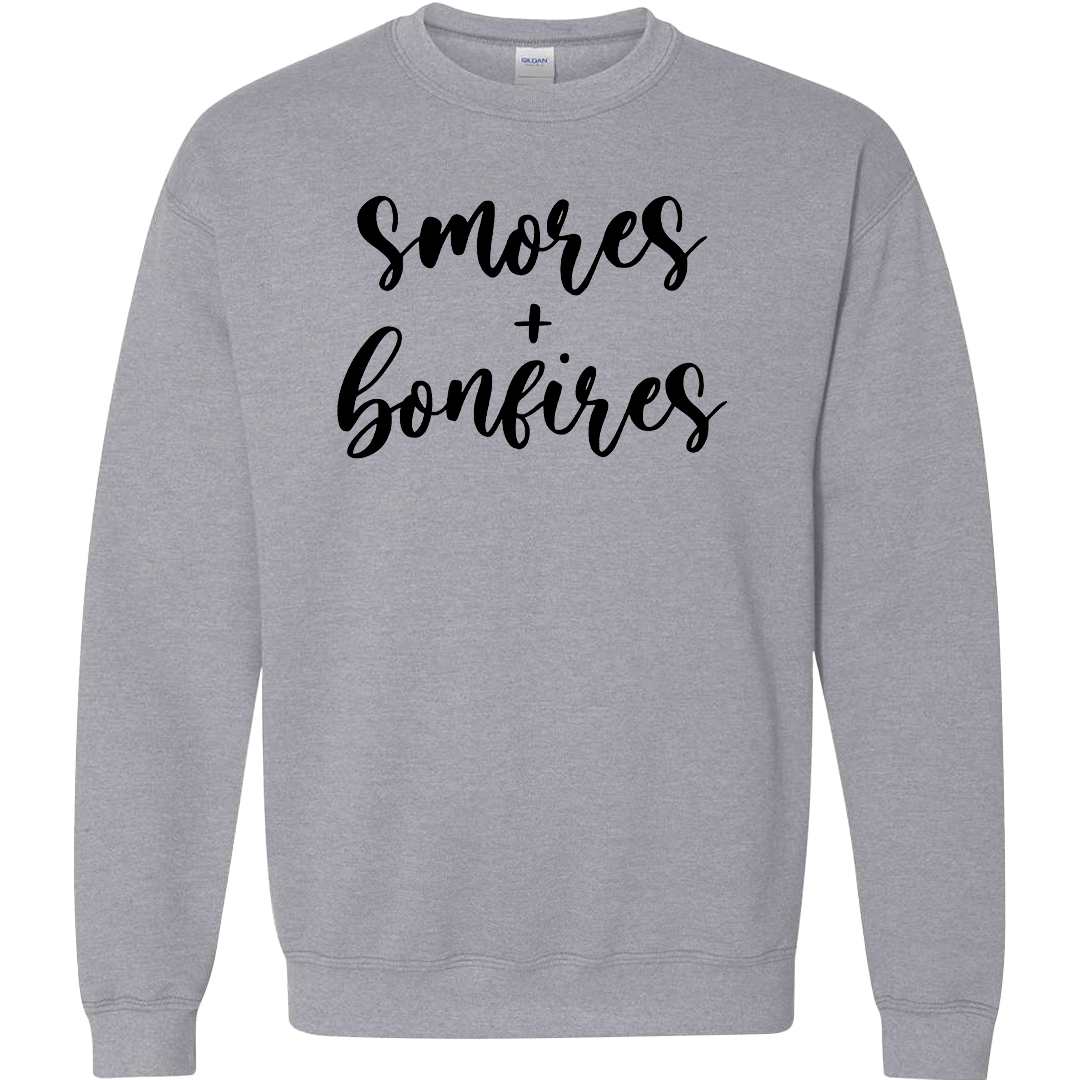 S'mores And Bonfires Adult Crew Neck Sweatshirt