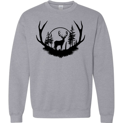 Deer Head Adult Crew Neck Sweatshirt
