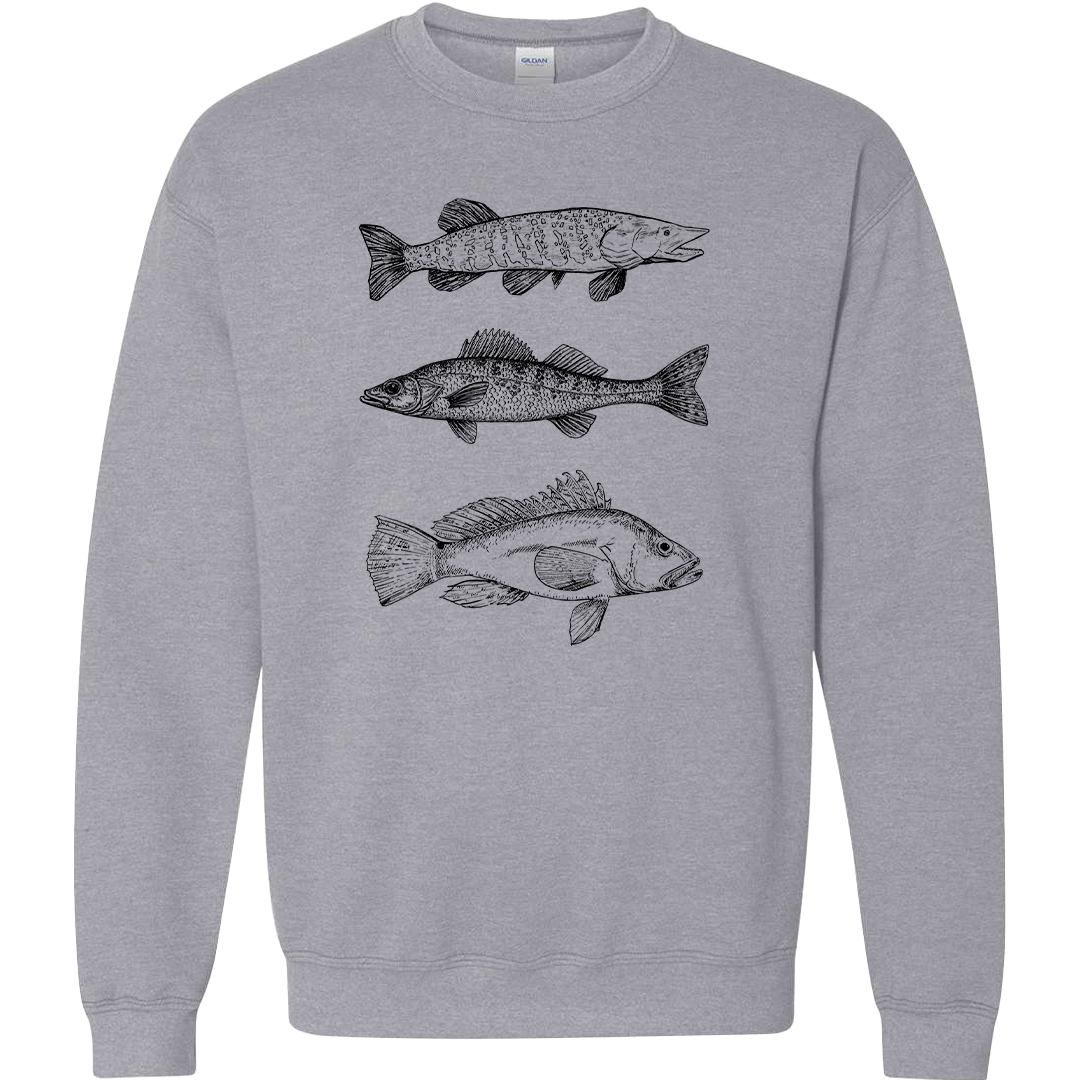 Midwest Fish Adult Crew Neck Sweatshirt