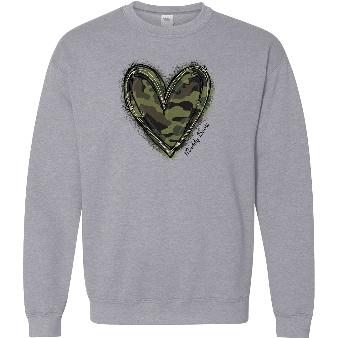 Hidden Heart Adult Crew Neck Sweatshirt