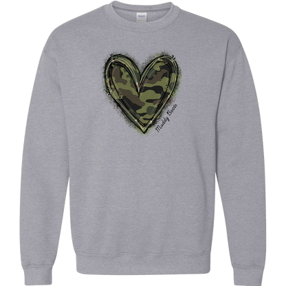 Hidden Heart Adult Crew Neck Sweatshirt