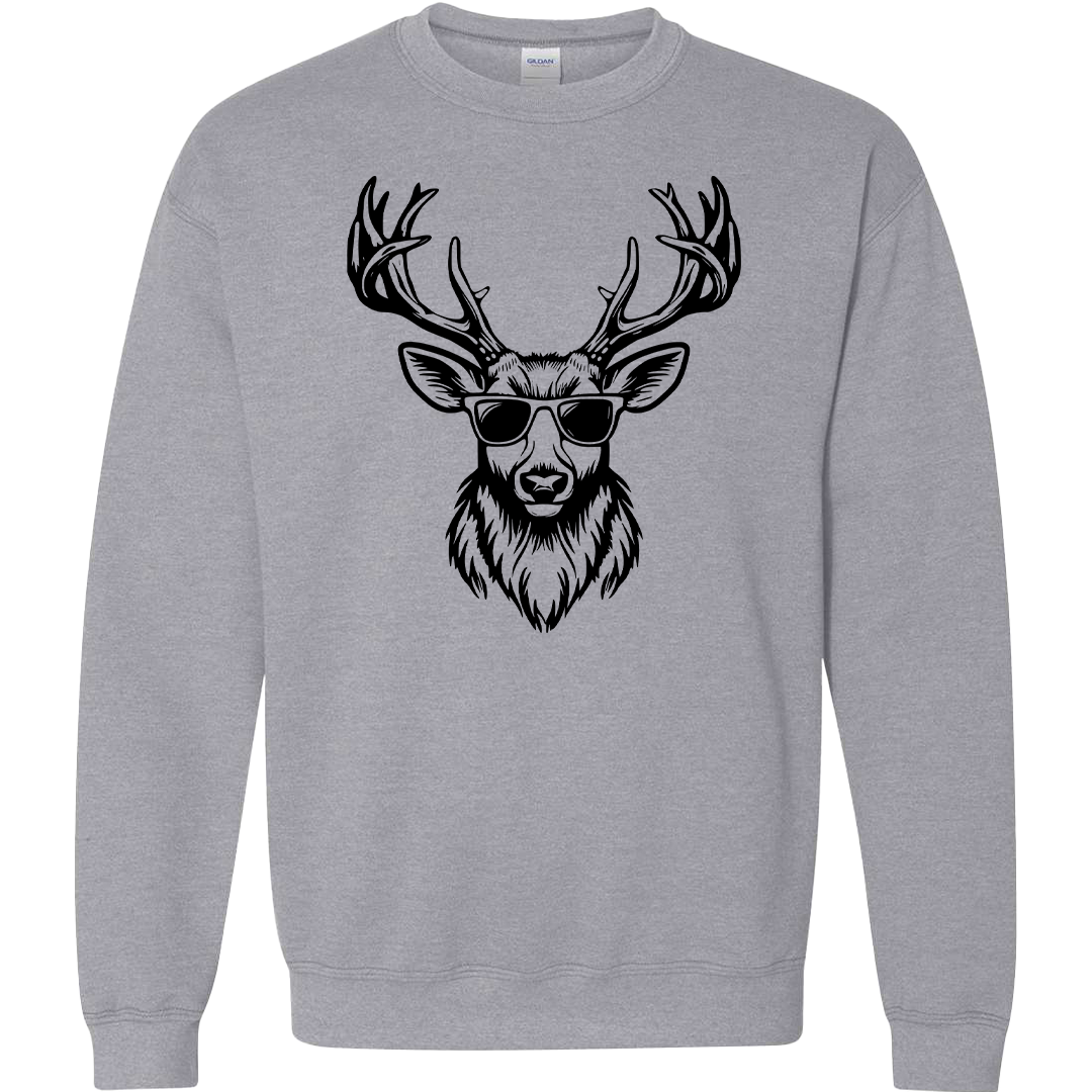 Cool Deer Adult Crew Neck Sweatshirt