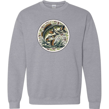 Jumping Bass Adult Crew Neck Sweatshirt