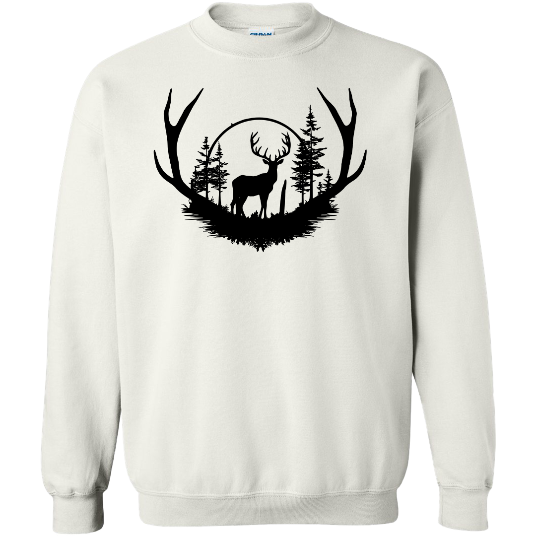 Deer Head Adult Crew Neck Sweatshirt