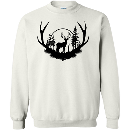 Deer Head Adult Crew Neck Sweatshirt