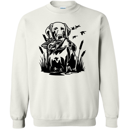 Duck Hunting Dog Adult Crew Neck Sweatshirt