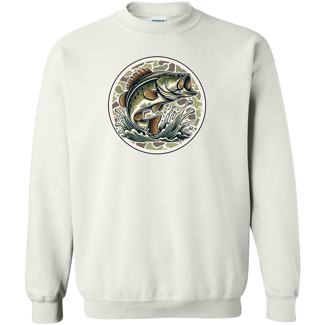 Jumping Bass Adult Crew Neck Sweatshirt