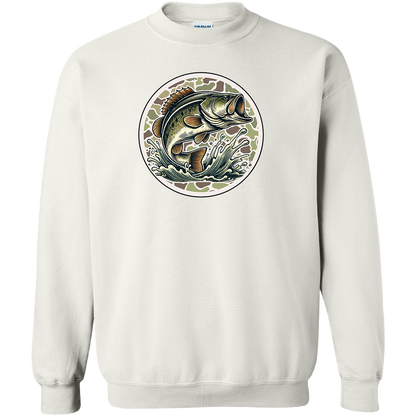 Jumping Bass Adult Crew Neck Sweatshirt