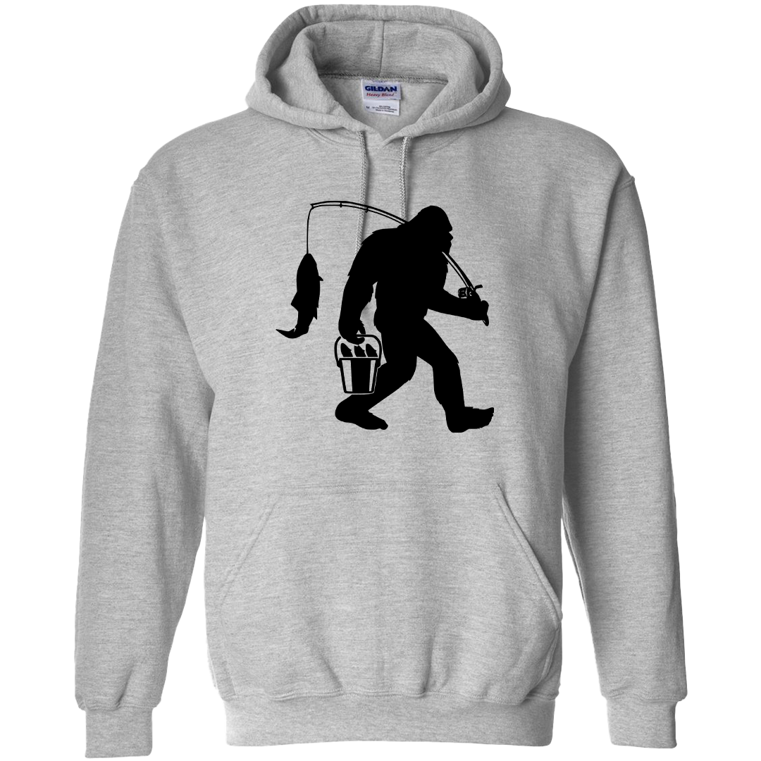 Fishing Sasquatch Adult Hoodie