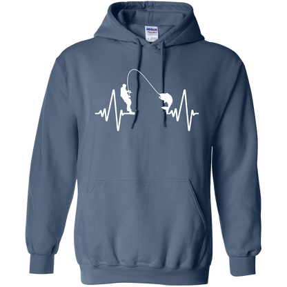 Fishing Heartbeat Adult Hoodie