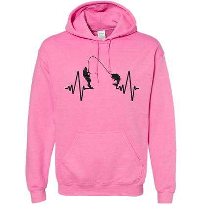 Fishing Heartbeat Adult Hoodie