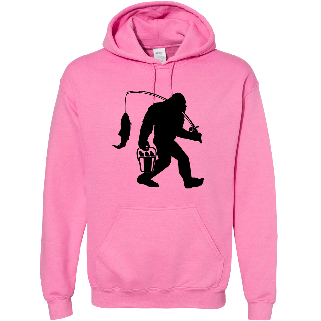 Fishing Sasquatch Adult Hoodie