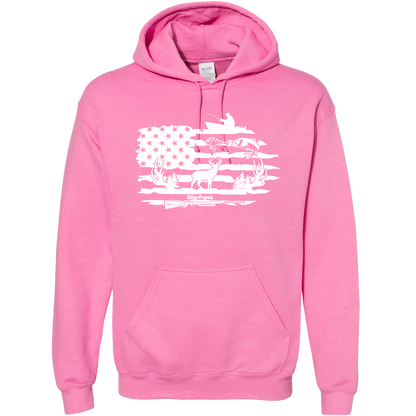 Fishing and Hunting Flag Adult Hoodie