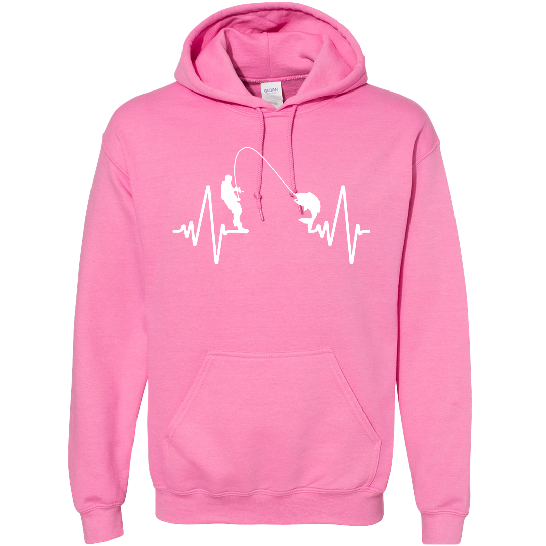 Fishing Heartbeat Adult Hoodie