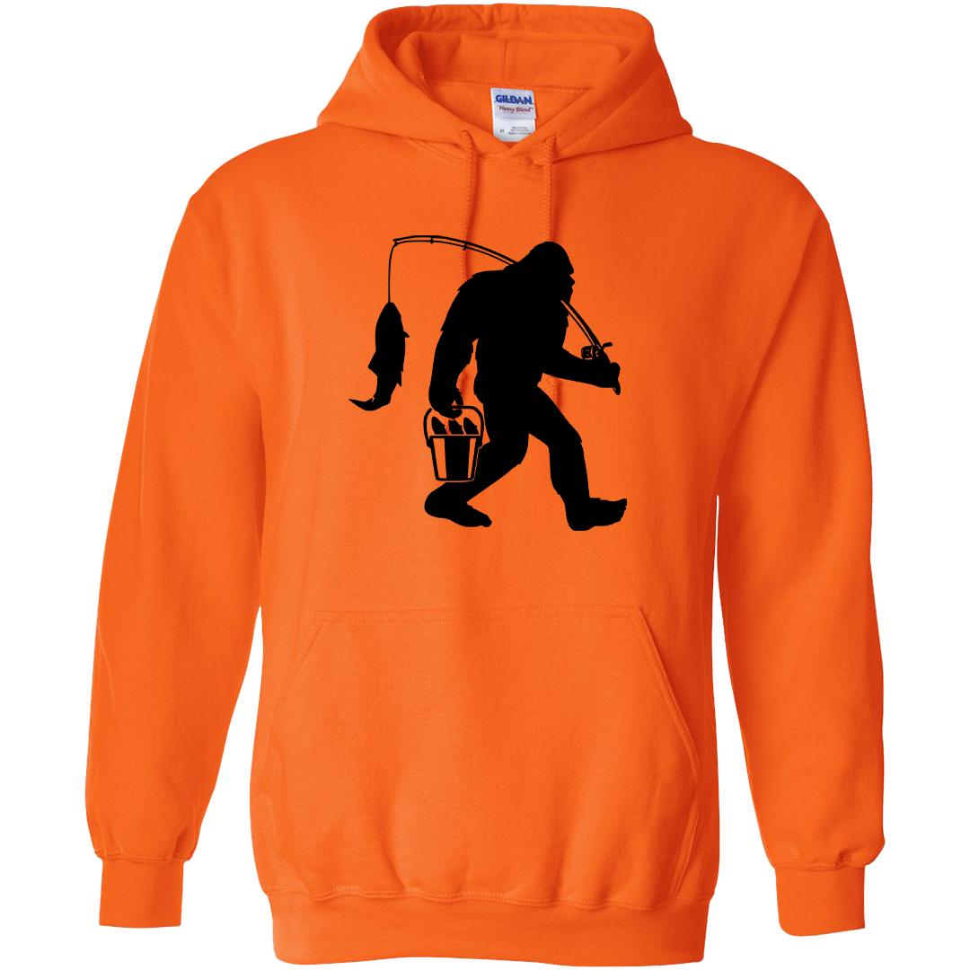 Fishing Sasquatch Adult Hoodie