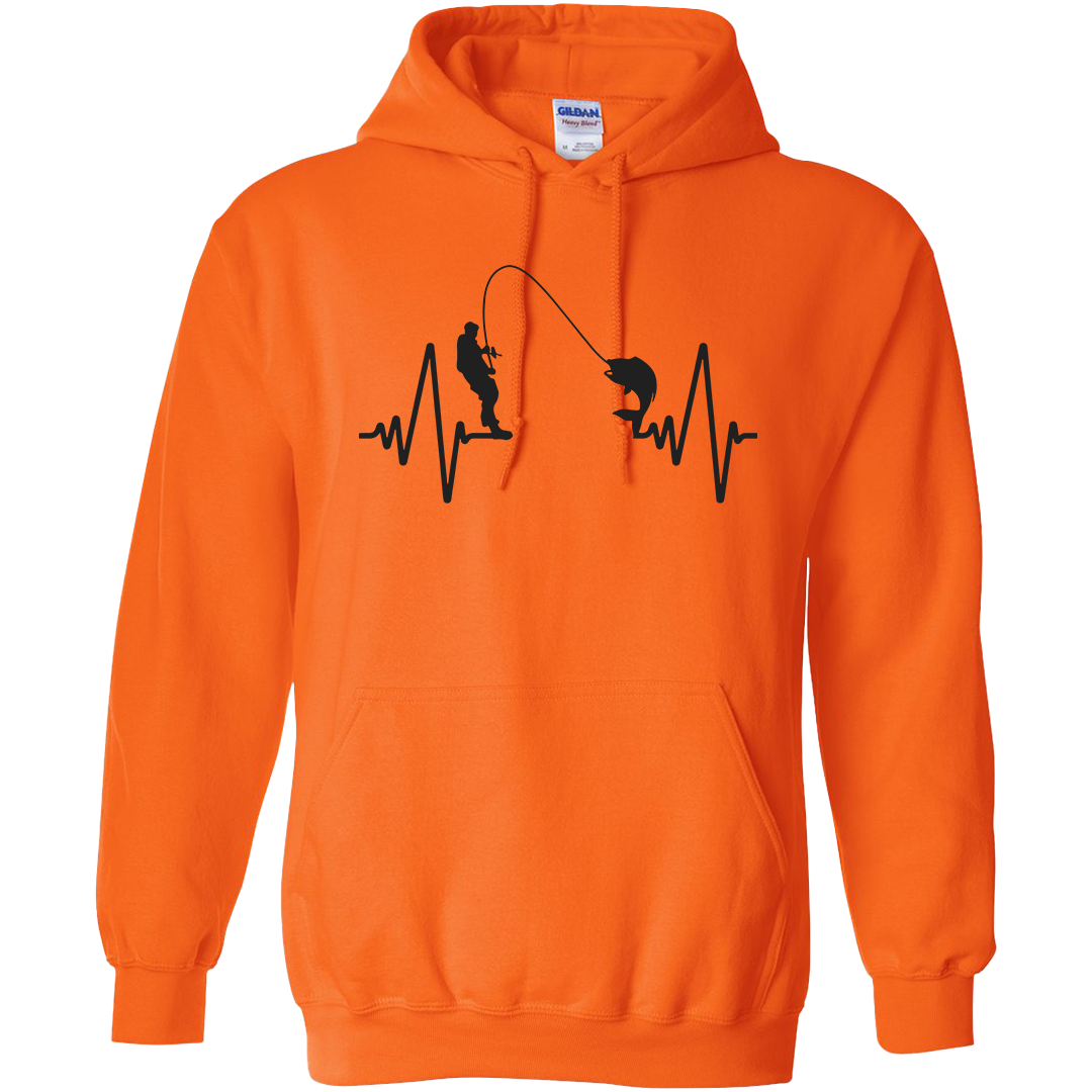 Fishing Heartbeat Adult Hoodie