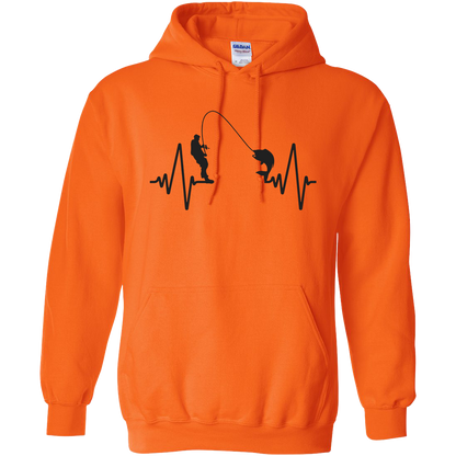 Fishing Heartbeat Adult Hoodie