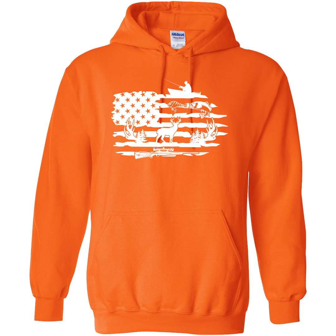 Fishing and Hunting Flag Adult Hoodie