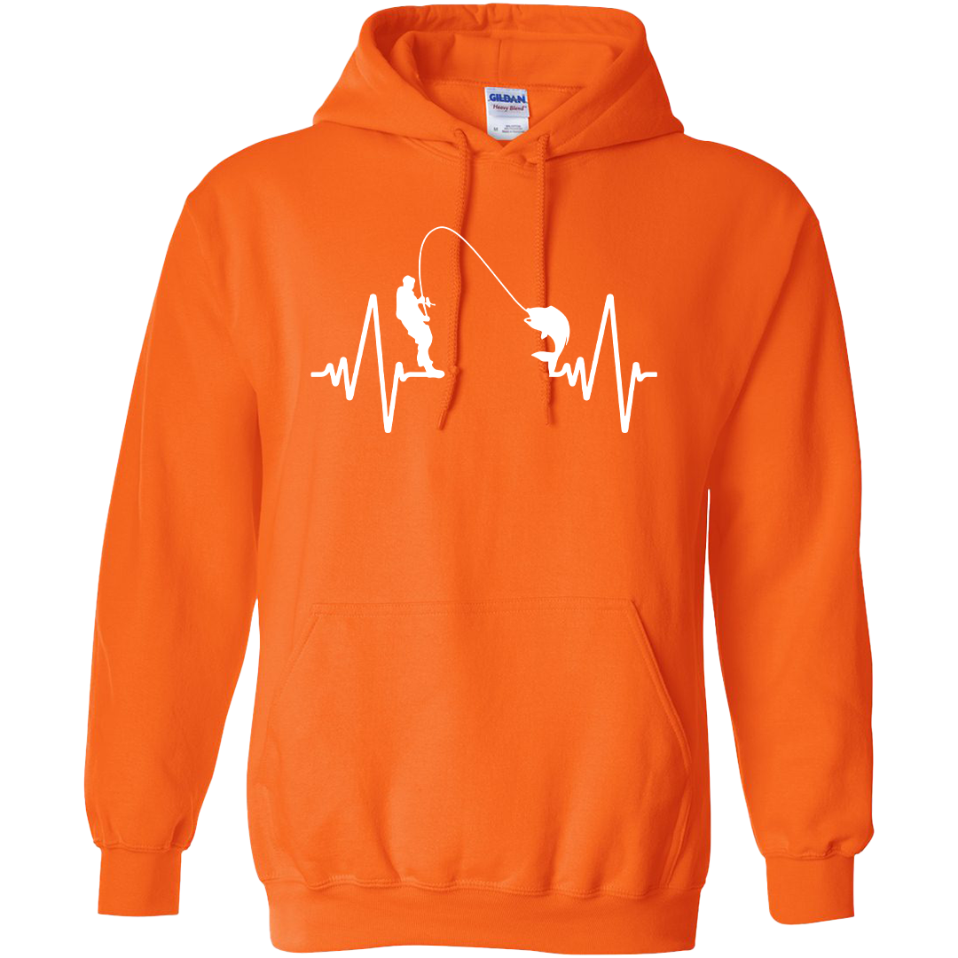 Fishing Heartbeat Adult Hoodie