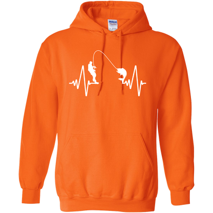 Fishing Heartbeat Adult Hoodie