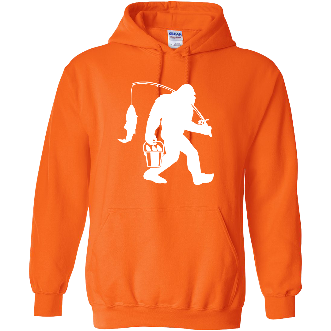 Fishing Sasquatch Adult Hoodie