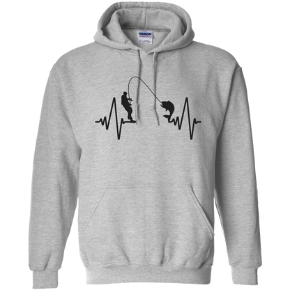 Fishing Heartbeat Adult Hoodie