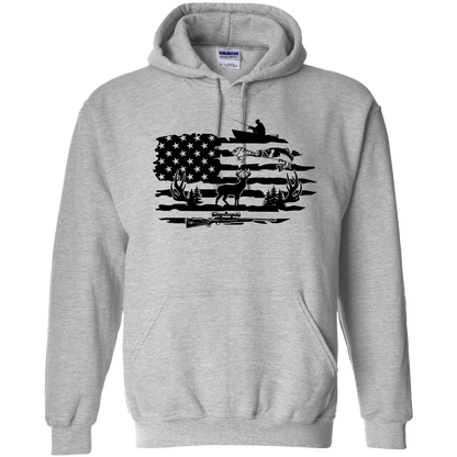 Fishing and Hunting Flag Adult Hoodie