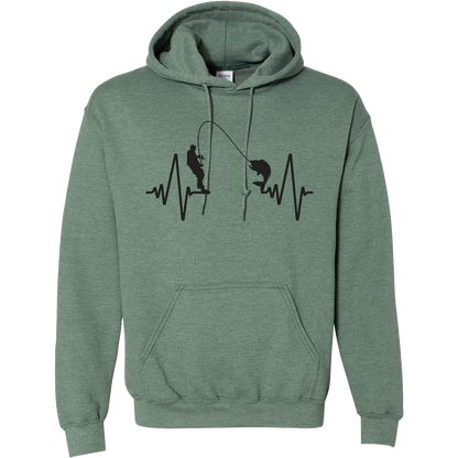 Fishing Heartbeat Adult Hoodie