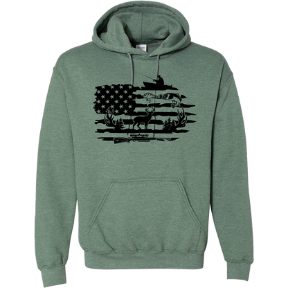 Fishing and Hunting Flag Adult Hoodie