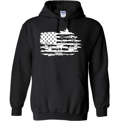 Fishing and Hunting Flag Adult Hoodie