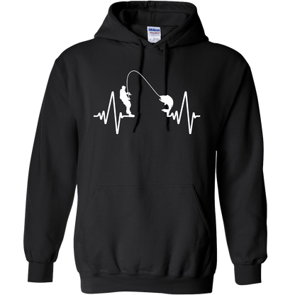 Fishing Heartbeat Adult Hoodie
