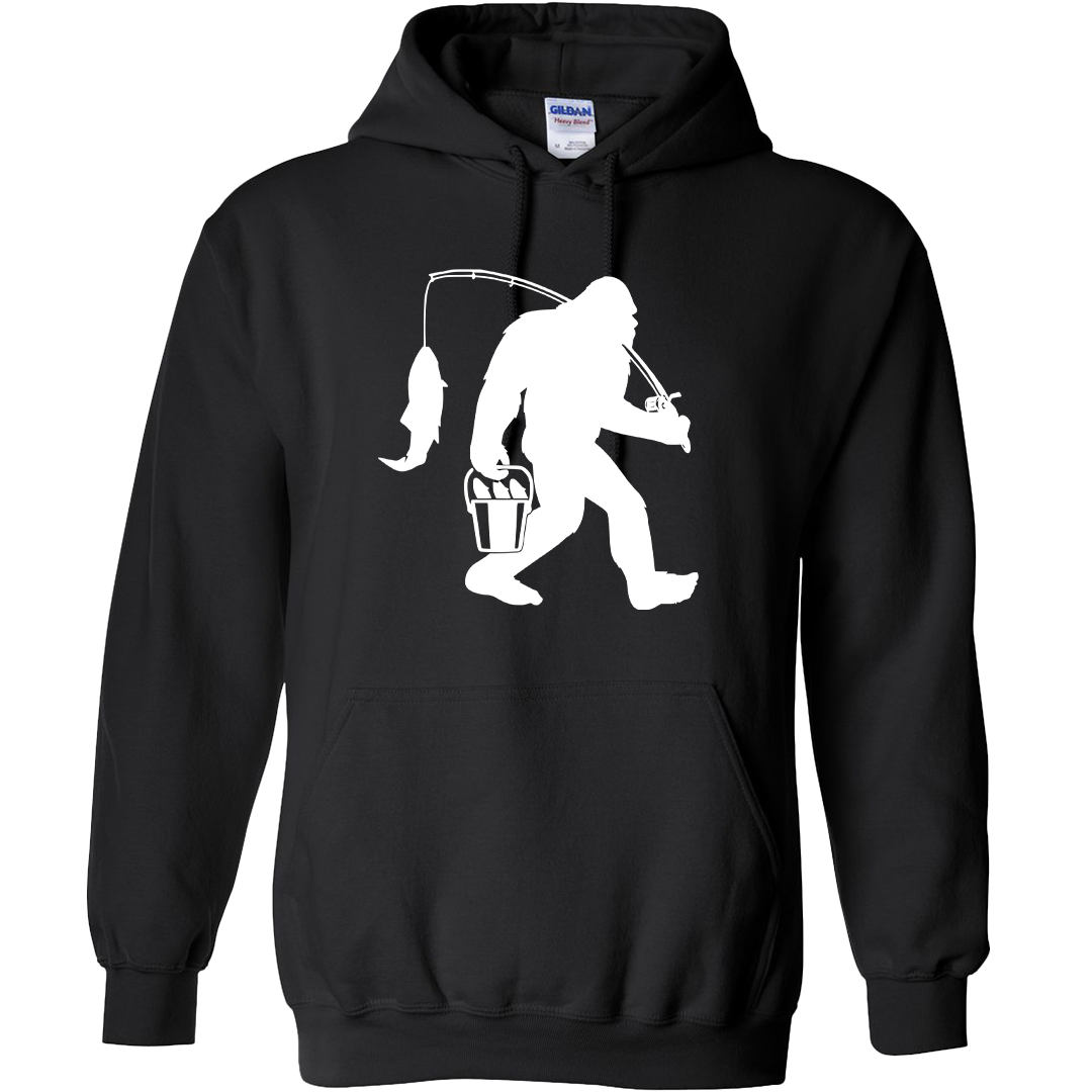 Fishing Sasquatch Adult Hoodie