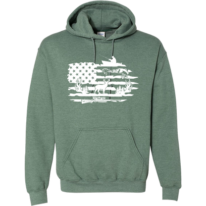 Fishing and Hunting Flag Adult Hoodie