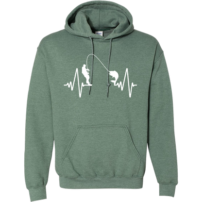 Fishing Heartbeat Adult Hoodie