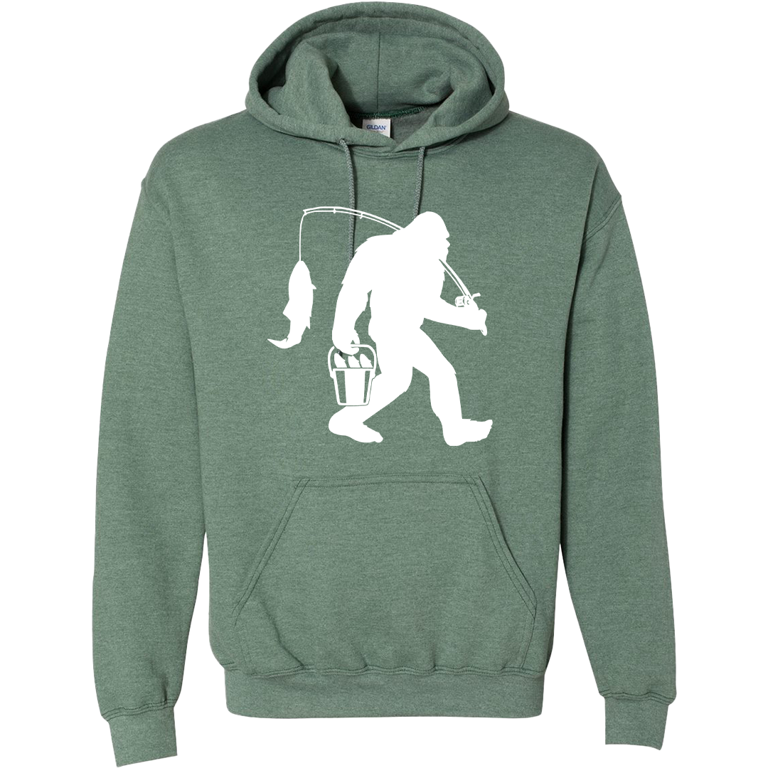 Fishing Sasquatch Adult Hoodie