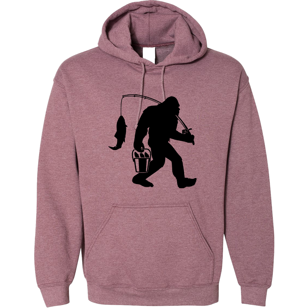 Fishing Sasquatch Adult Hoodie